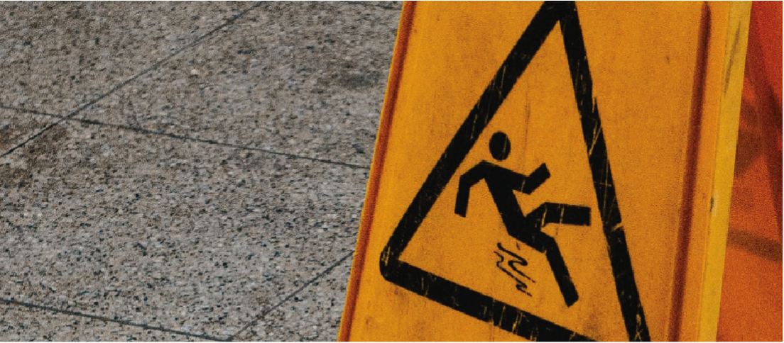 Slip warning sign